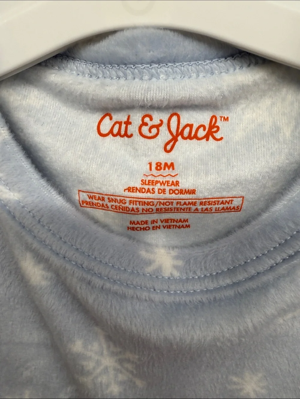 Cat & Jack Light Blue Snowflake Fleece Pajama Set 18mo
